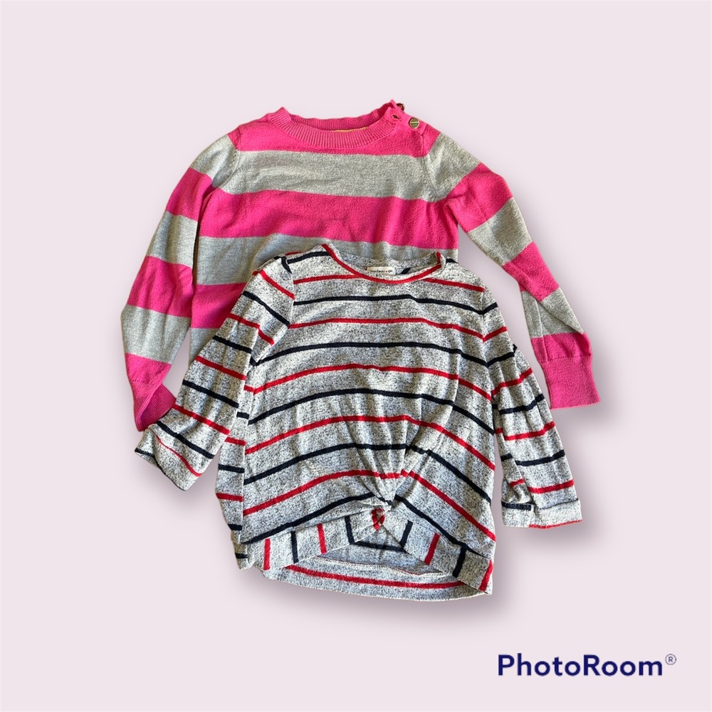 Set of 2: Girls striped sweater- size 6